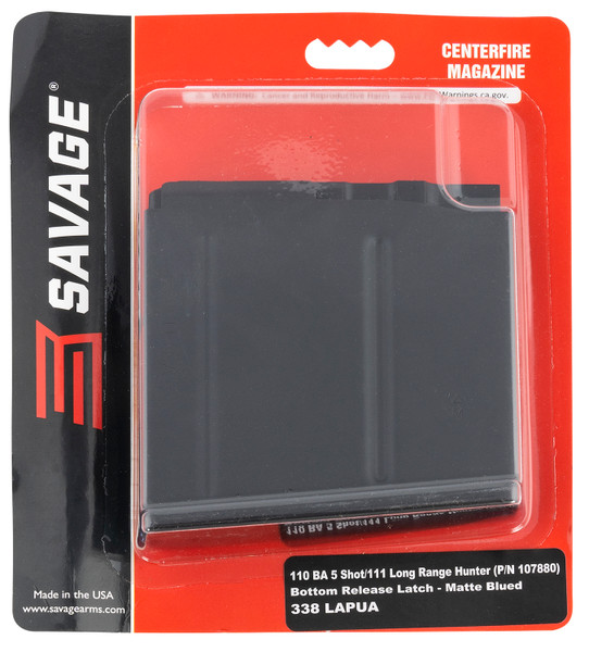 Savage Arms 55190 110BA 5rd 338 Lapua Mag Fits Savage 110BA/110BA/110/111 Long Range Hunter Blued Steel [DS]
