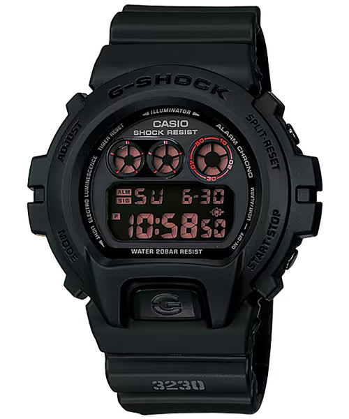 G-Shock DW6900MS1CR Casio 6900 Series Sports Black Compatible w/ Casio Watches App DS
