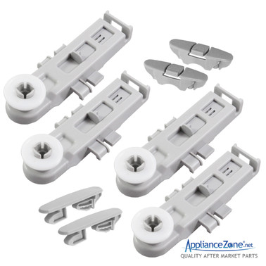 Replacement W10888592 8565925 W10082861 Dishwasher Complete Roller & End Cap Kit for Whirlpool / Kenmore