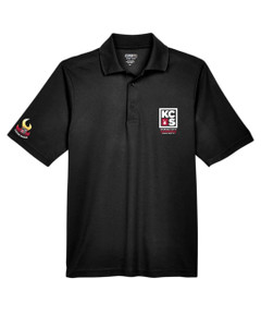 white polo shirt with left chest logo embroidery and Lifetime Member logo on right sleeve
