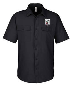 Black short sleeve button down