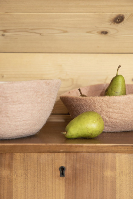 Plain Felt Basket | Nude