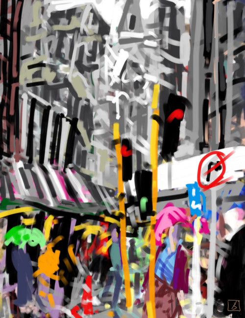 Featherston & Johnston Street, Wellington | iPad Painting