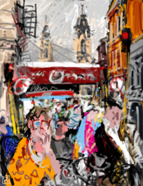 Coffee at Perc, Stuart Street, Dunedin | iPad Painting