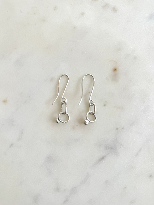 Stone Ring Loop Earrings