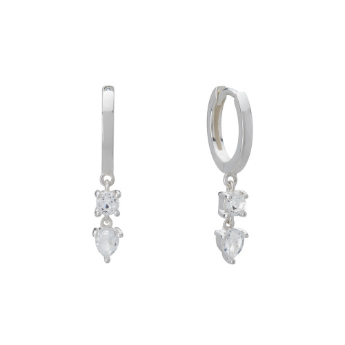 double drop, murkani, jewellery, earrings, huggies, silver