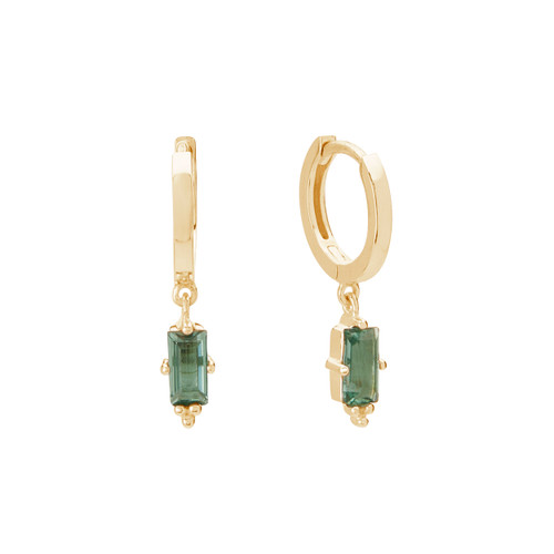 green quartz, murkani, jewellery, earrings, huggies, gold