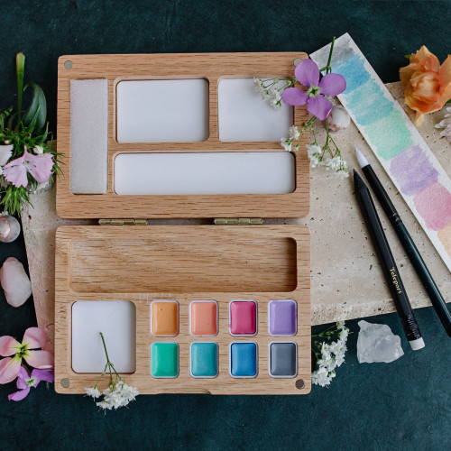 teleport, daydream, palette, watercolour, paint set, travel