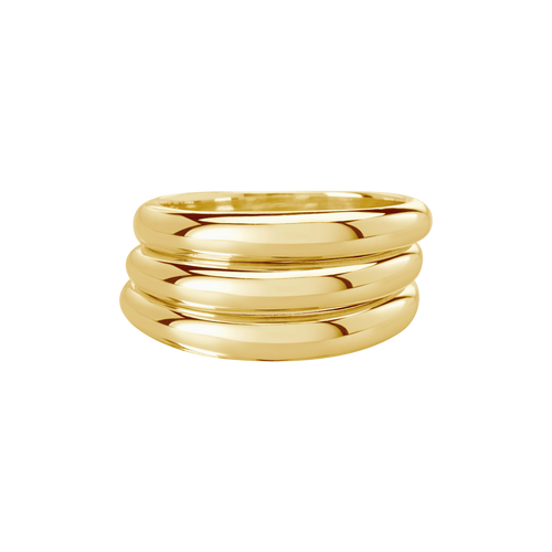 Vintage Wave Ring (set of 3) | Gold