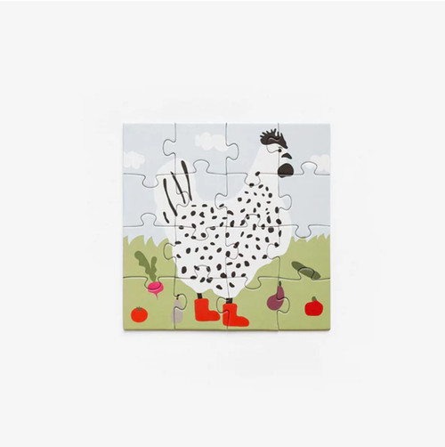 Rooster Red Boots 16 Piece Puzzle | Hanging Gift Box