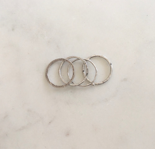 Set of 4 Stacker Rings | Sterling Silver