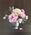 Peonies in a vase hand-coloured