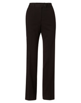 Black women's Flexi Waist Utility Pants in a poly/viscose stretch fabric, featuring a button closure and straight leg design.