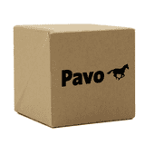 A brown cardboard cube box with a logo featuring a running horse.