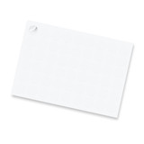 A sheet of matte stickers featuring 26mm circular designs in white, with a portion peeled back.