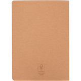 A tan A5 cahier planner with a smooth finish and a logo on the bottom corner.