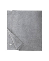 A grey Gildan Heavy Blend Stadium Blanket, featuring a folded corner. It has a simple design and includes branding.