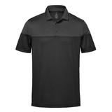 A Men's Monterey Two-Tone Polo in black, featuring a short-sleeve design and a logo on the chest.