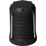 A black Mini COB Pop Up Lantern with a handle and a sturdy design, suitable for outdoor leisure activities.