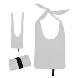 A white nylon sling bag with open handles, featuring a tie and a foldable design for easy storage.