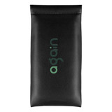 A sleek black PU pouch with a logo printed on the front. Ideal for storing small items.