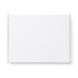 A white custom box with a locking lid, measuring 360 x 305 x 105mm, featuring a simple design.