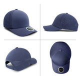 A premium navy nylon cap featuring a breathable design and an attached logo on the front.