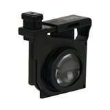 A pair of black VR Fold Glasses with a compact design and a lens, featuring a logo on the top.