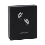 A black box containing Aria Pro ENC TWS earbuds, featuring a simple illustration of the earbuds on the front.