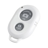 A white selfie button with two buttons labelled for camera functions and an on/off switch.