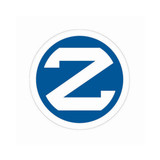 A blue circular mouse pad featuring a large white letter 'Z' in the centre and a logo.