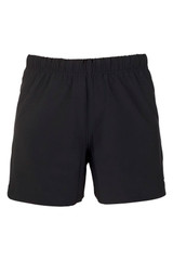A pair of black kids' FLEX shorts featuring a comfortable elastic waistband and four-way stretch fabric.