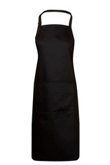 Poly Cotton Aprons, Bib Style, W86xL94cm (With adjustable neck strap and pocket, Black)