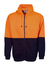Hi Vis Fleecy Hoodie with Full Zip Front