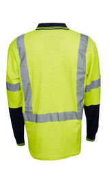 Cotton Back True Dry Hi Vis Day/Night Polo Shirt, Long Sleeve