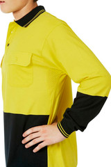100% Cotton Hi Vis Polo, Long sleeve