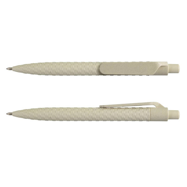A set of two beige Bambusa Pens featuring a textured grip and clip design. Each has a smooth, rounded tip.