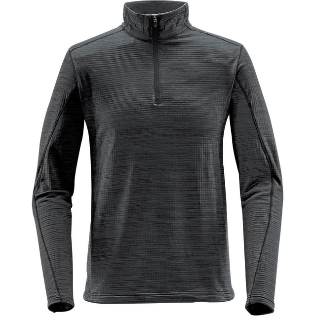 A dark grey men's base thermal 1/4 zip jumper with long sleeves and a zip neckline. It features a subtle textured pattern.