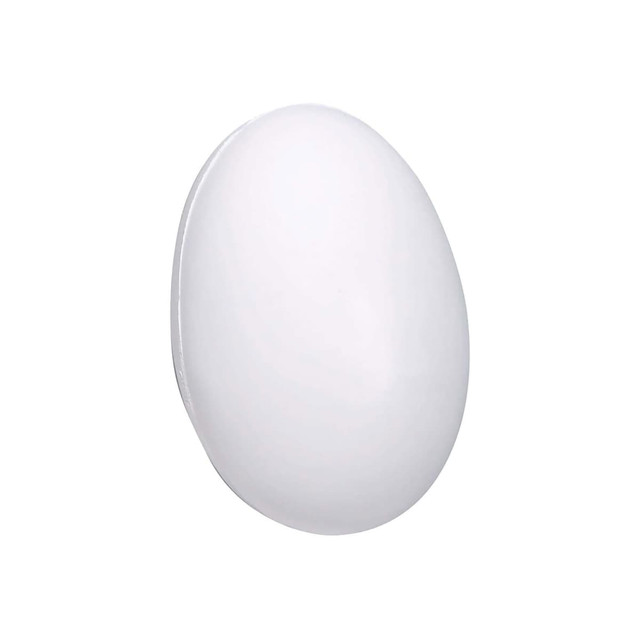 A white stress egg with a smooth, oval shape, designed for stress relief. It has a simple, unbranded appearance.