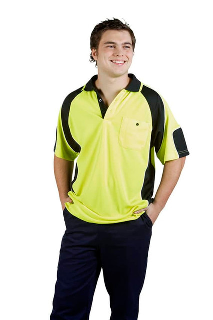 Hi Vis Cooldry Side Panel Polo, Short Sleeve