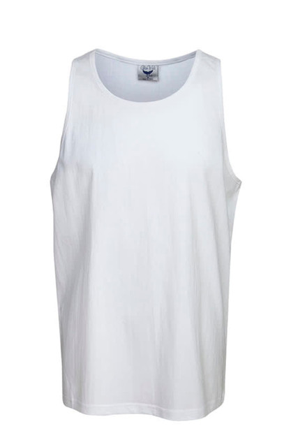 Premium Pre-shrunk Cotton Singlet (White)