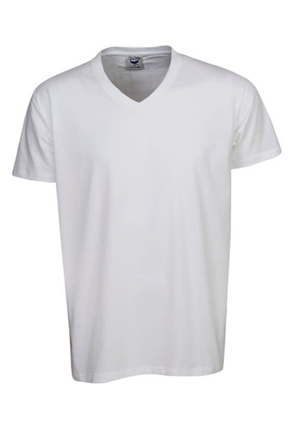 V-Neck Soft-Feel Slim Fit T-shirt (White)