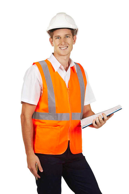 Hi Vis D/N Vest with Zip and Pockets