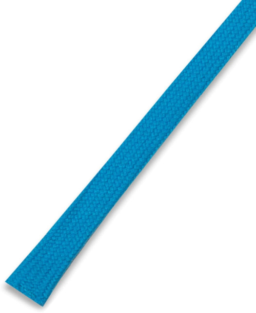 A blue drawcord made of textured fabric, suitable for various clothing accessories.