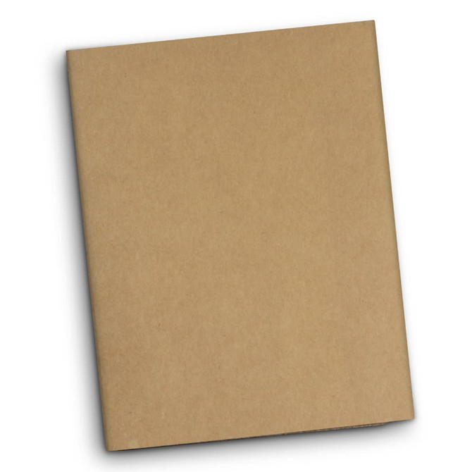 A brown cork portfolio in A4 size, featuring a smooth finish and a logo on the cover.