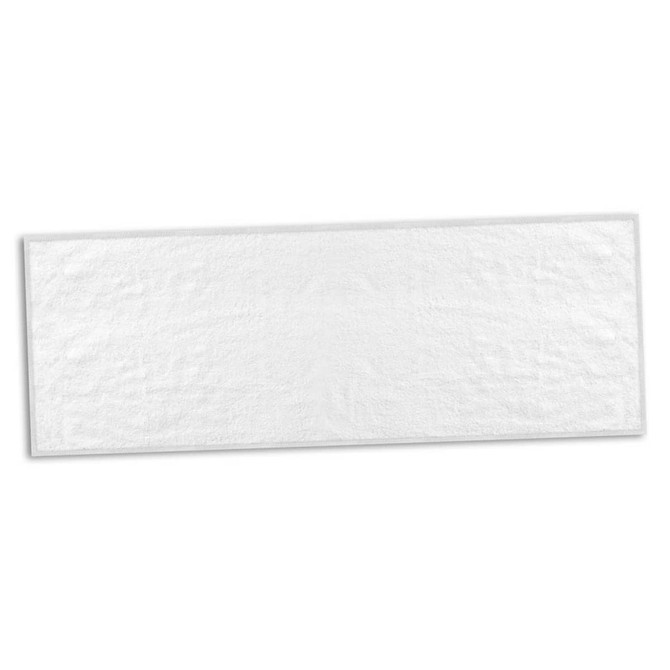A full-colour bar towel in white, featuring a textured surface, suitable for home and living bar mats.