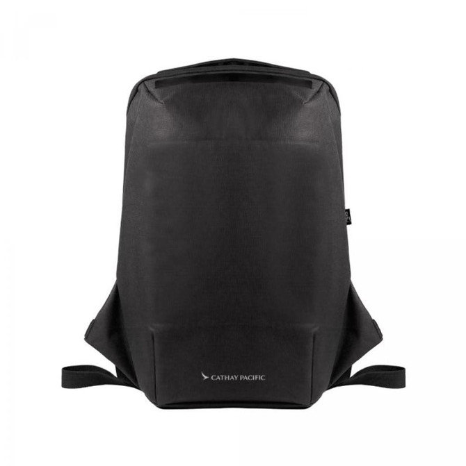 A black ECO NOVA computer backpack with adjustable straps and a logo on the front.