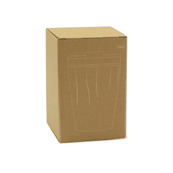 A drink bottle in a cardboard box, designed for the Calypso 330ml Tumbler in a sleek, modern style.