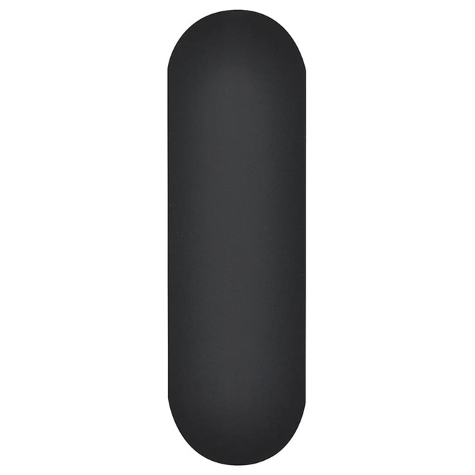 A sleek black smartphone strap with a smooth texture and rounded edges. It features a subtle logo.