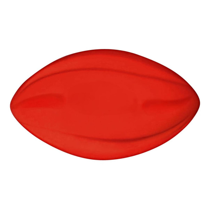 A red 135mm Spyro Football with a smooth, rounded shape and a simple design. It features a logo on the surface.
